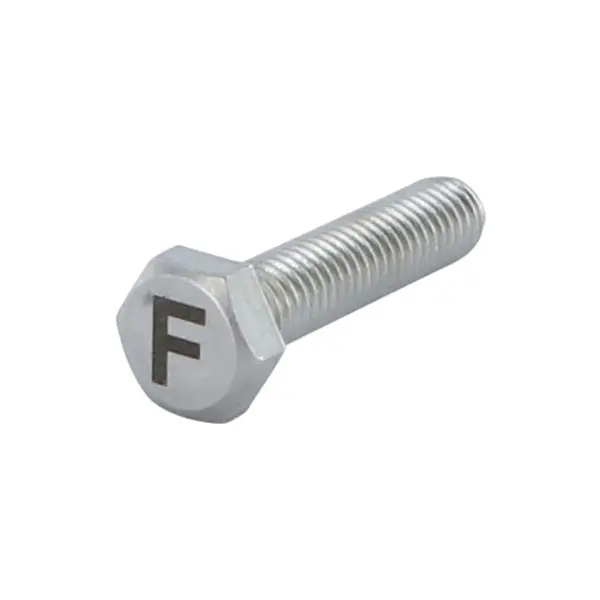 1 x Vis métaux Tête hexagonale TH 8X35 Inox A4 avec gravure de lettre "F"