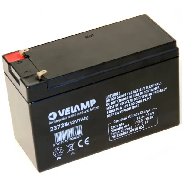 Batteria ricaricabile al piombo 12V 7Ah. Attacchi FASTON