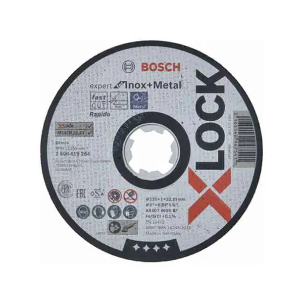 BOSCH Disque à tronçonner plat X-LOCK 125mm - Expert for Inox and Metal