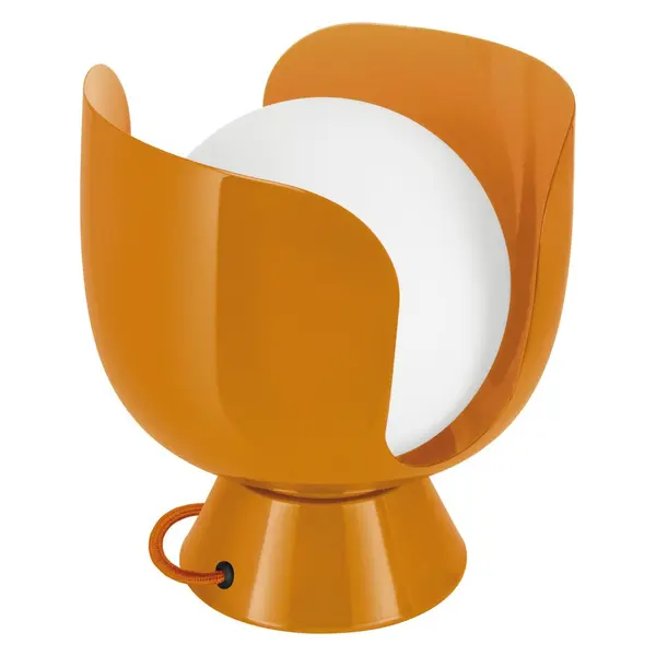 Lampe Corolle, acier, orange, H.20 cm, E14 - OSRAM