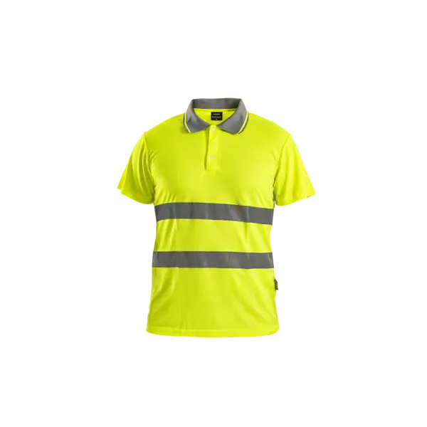 Polo haute visibilité bicolore jaune/gris - Taille L - 100% Polyester - 160 g/m² - Classe 1 - VITO