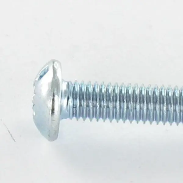 1 x Vis métaux Tête Bombée Large Pozi N°3 / Fendue M6X25 Acier zingué