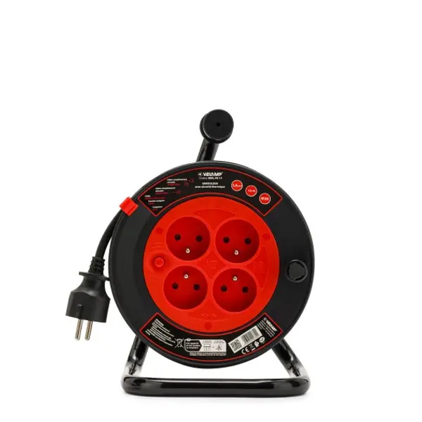 Avvolgitore elettrico bricolage, 4 prese e spina francesi, H05VV-F3G1.5MM2, 15M , NF,CE