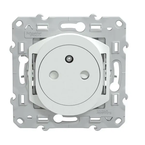 Prise 2P+T 16A encastrée par griffes blanc "OVALIS"
