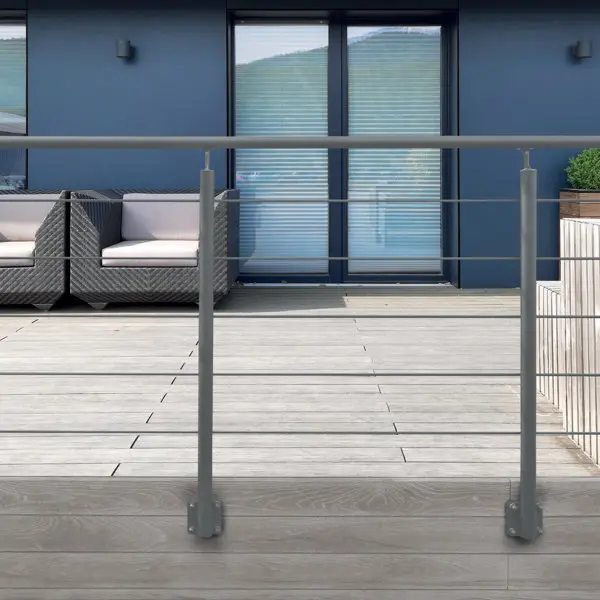 Kit balustrade latérale aluminium "Jorun" H. 1,17 m x L. 2 m