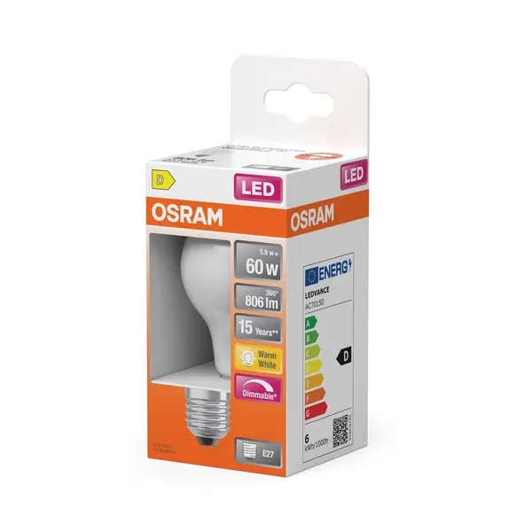 Ampoule led classique, E27, 806lm , blanc chaud, dimmable, OSRAM - OSRAM