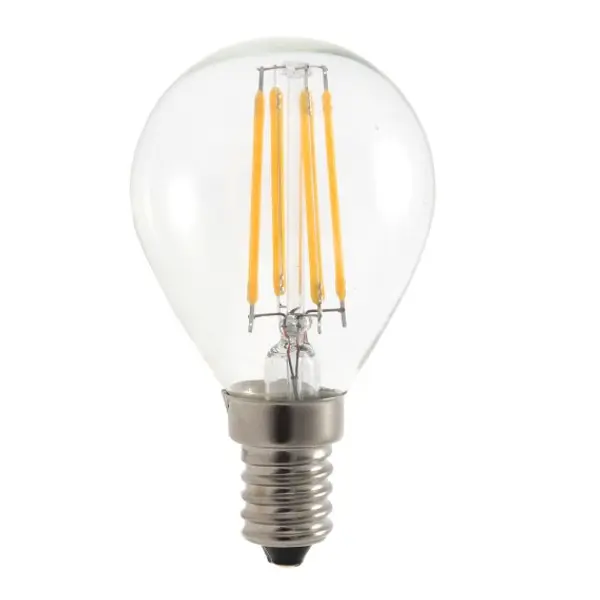 Lampadina LED a filamento, Sfera P45, 4W/470lm, base E14, 2700K