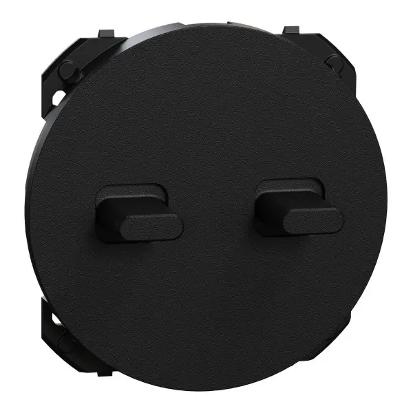 Enjoliveur pour Odace double va - et - vient ou poussoir à levier Noir onyx - Schneider Electric - S949211