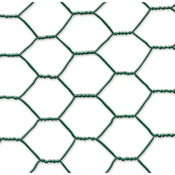 Grillage métal plastifié - 0,50 x 5 m/13 x 0,7 mm "Galvanex Plast 13" - triple torsion - Vert - Nortene