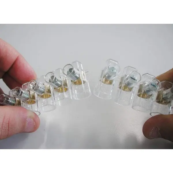 Morsetti unipolari 2,5mm2, stecca da 10 poli