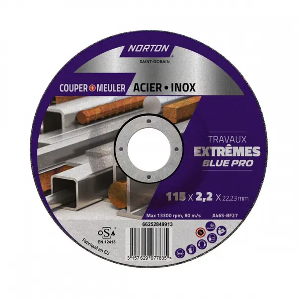 Disque tronc acier/inox NORTON e 115x2,2 - NORTON