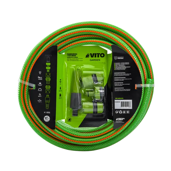 Kit d’arrosage complet tuyau 15 mm 15 M 3 couches VITO