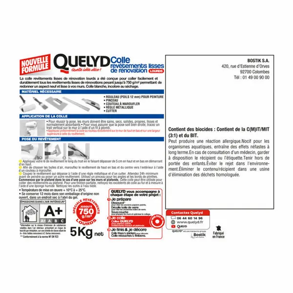 Colle pour revêtements lisses de rénovation lourds - 5kg