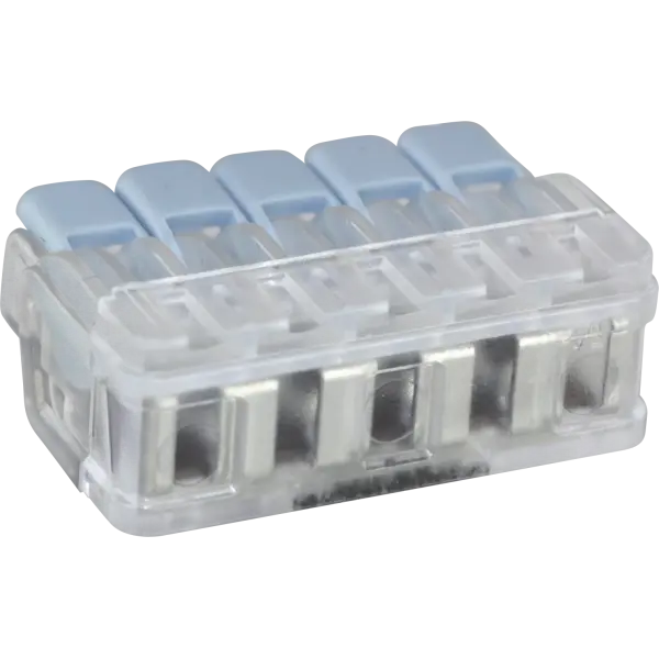 Boites de 15 bornes à levier 5 entrées pour fils de section 0,2 à 6 mm² - Eur'ohm - 70085