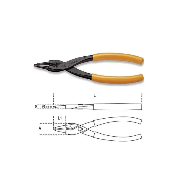 BETA Pince pour circlips intérieurs à becs droits - 1032