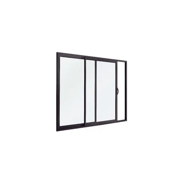Baie vitrée coulissante en aluminium gris H. 215 cm x L. 240 cm x Ep. 50 mm
