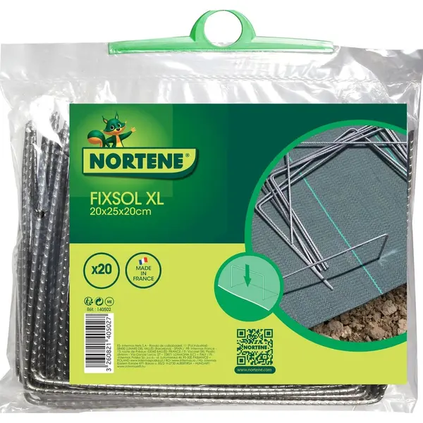 Lot de 20 agrafes "Fixsol XL" - 20 x 25 x 20 cm - Nortene