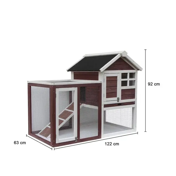 Poulailler PO 1206 - 0,76 m² - 2 à 3 poules - Bois de Sapin - Toit Bitumé - HABRITA