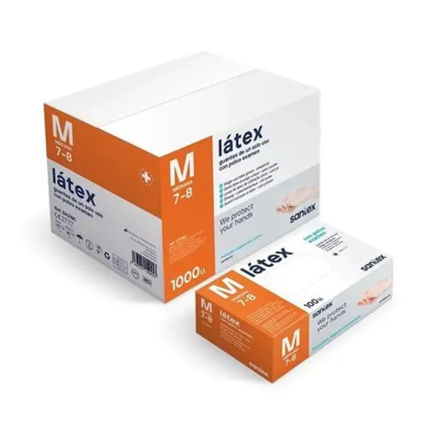 Guante Latex Transp. Santex C/P 100U T/M