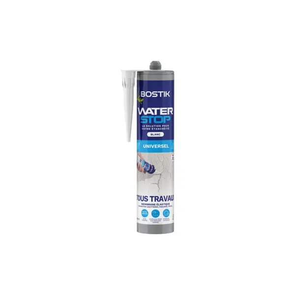 Membrane élastique d'étanchéité "Waterstop" couleur blanc - 290 ml