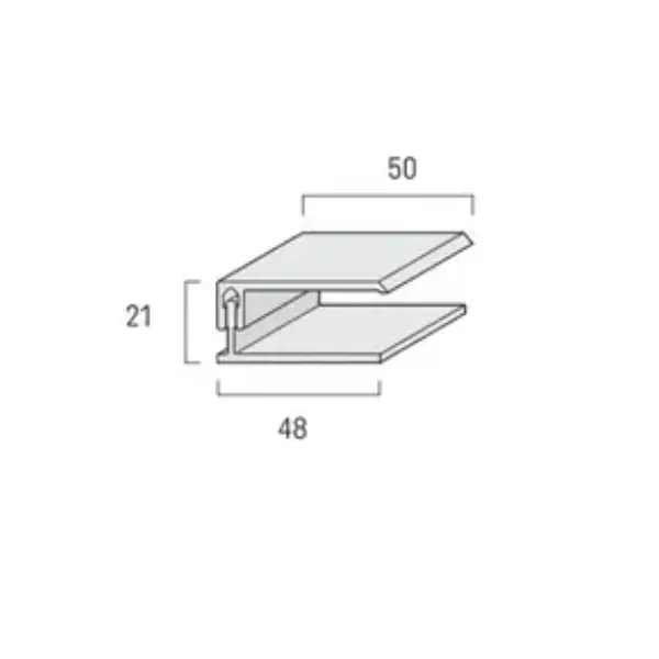 Profil de finition en U clipsable FS-252 - 3 ml - mastic