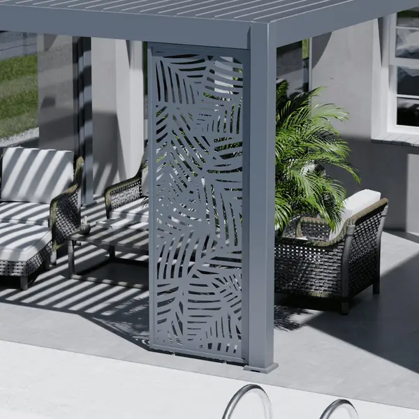 Panneau brise-vue décoratif - Leaf - 1M - Ombréa - Anthracite - CHALET & JARDIN