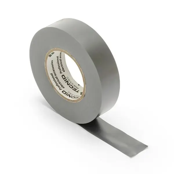 Nastro isolante in PVC, spessore 0,13mm, 19mm x 25m. Grigio