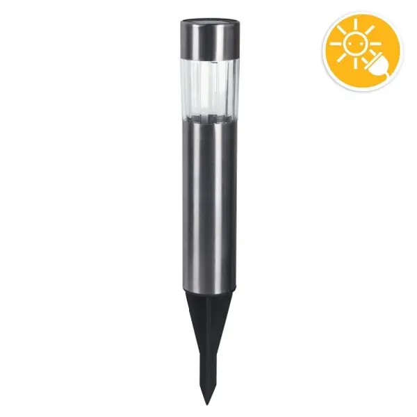 POLE: picchetto solare LED da giardino. Plastica finitura alluminio