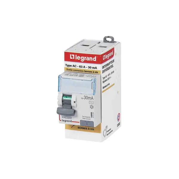 Interrupteur différentiel bipolaire type AC 63 A 30 mA