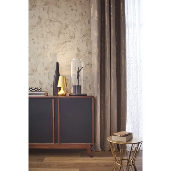 Voilage tamisant, Amber blanc/or l.140 x H.250 cm - Centrale Brico