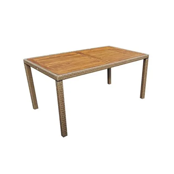 Mesa Acero/Ratán 150 Cm.