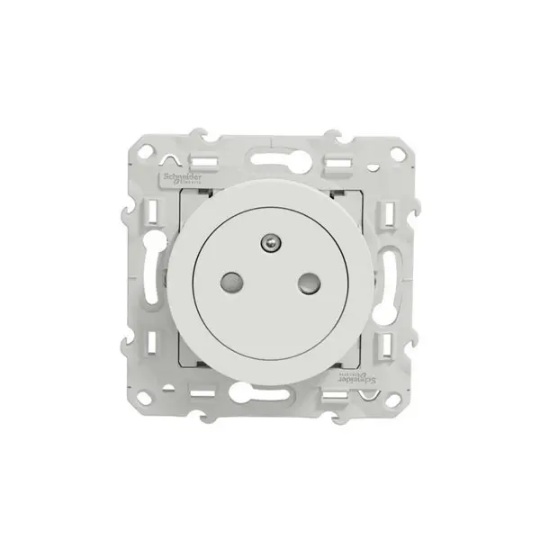 Prise 2P+T 16A affleurante avec griffes blanc "ODACE"