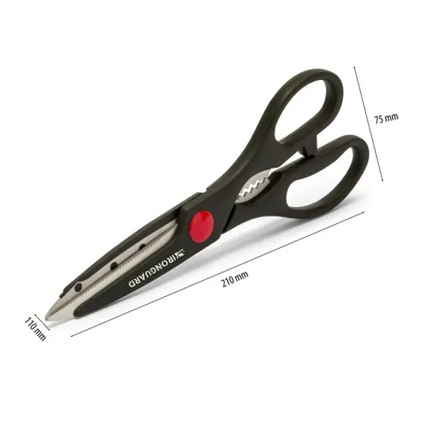 Forbici multiuso 21cm in acciaio inox e ABS. Nero