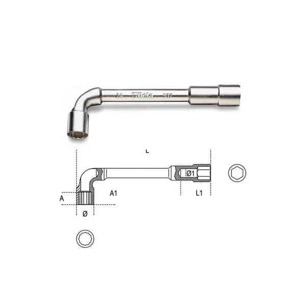 BETA Clé à pipe débouchée chromée - 937