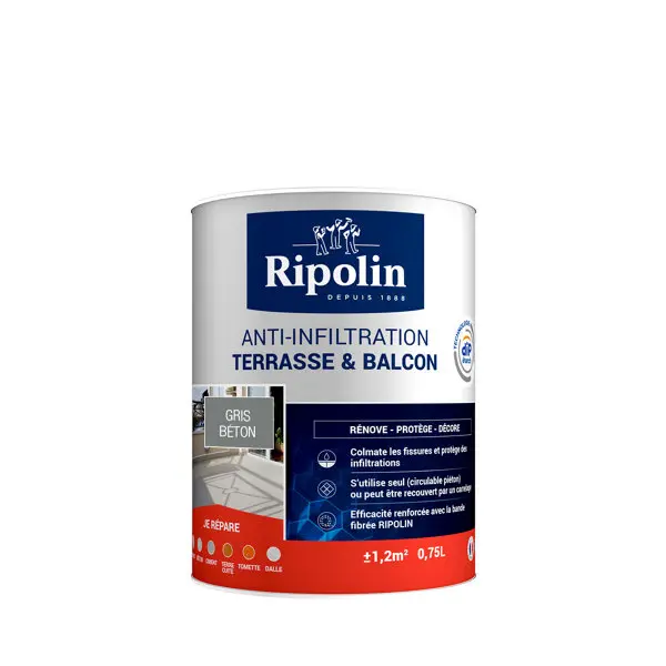 Anti-infiltration terrasse & balcon - Gris - 0,75L