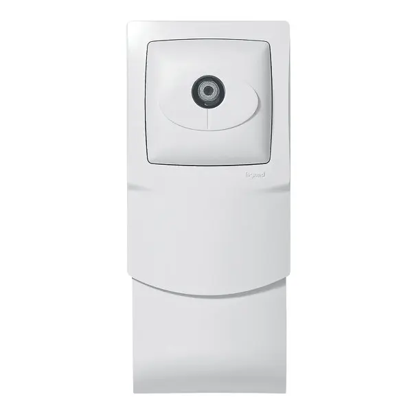 Cadre saillie blanc 1 poste avec prise SAT pour plinthe
