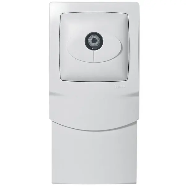 Cadre saillie blanc 1 poste avec prise SAT pour moulure 16 mm