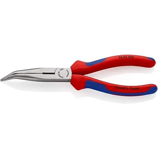 Pince à becs demi-ronds 200mm coudés 40° avec tranchant - 26 22 200 - Knipex