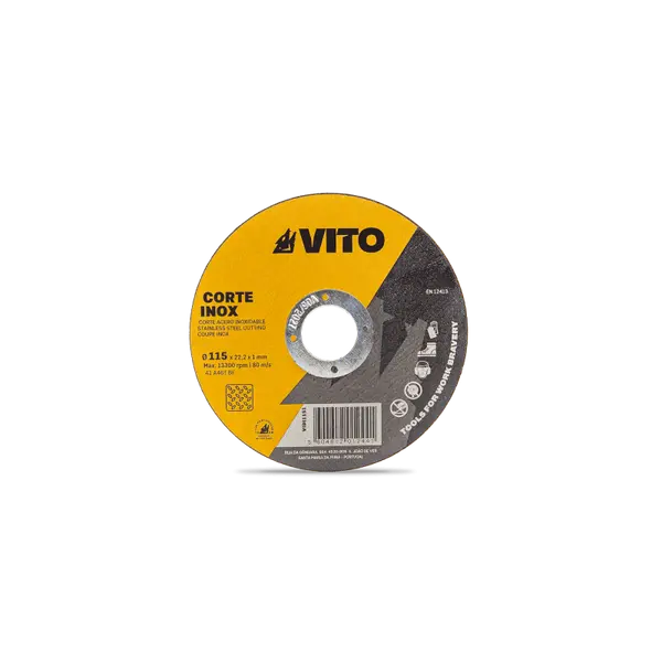 Disque à tronçonner acier inoxydable 115 mm 1 mm 80 m/s VITO