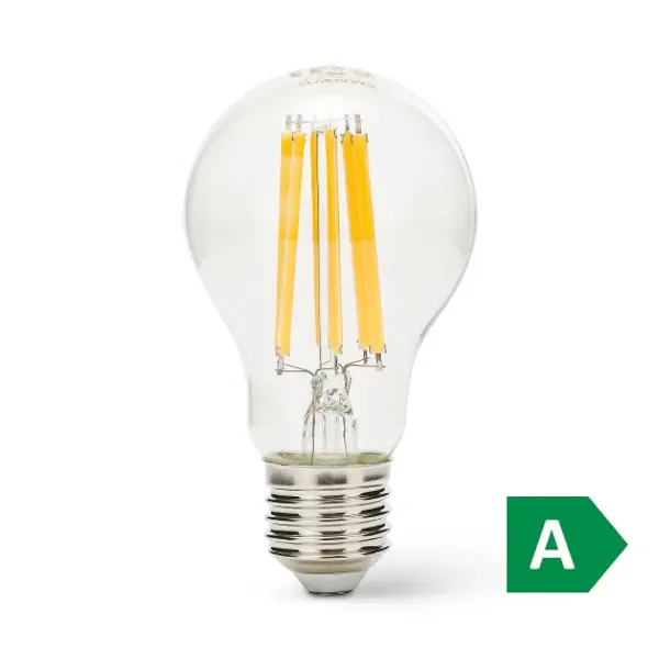 Lampadina LED a filamento, Goccia A60, 7W/1521lm, base E27, 4000K - CLASSE A