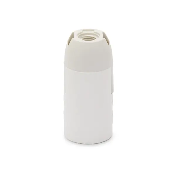 Portalampada in termoplastica E14 a camicia liscia. Bianco