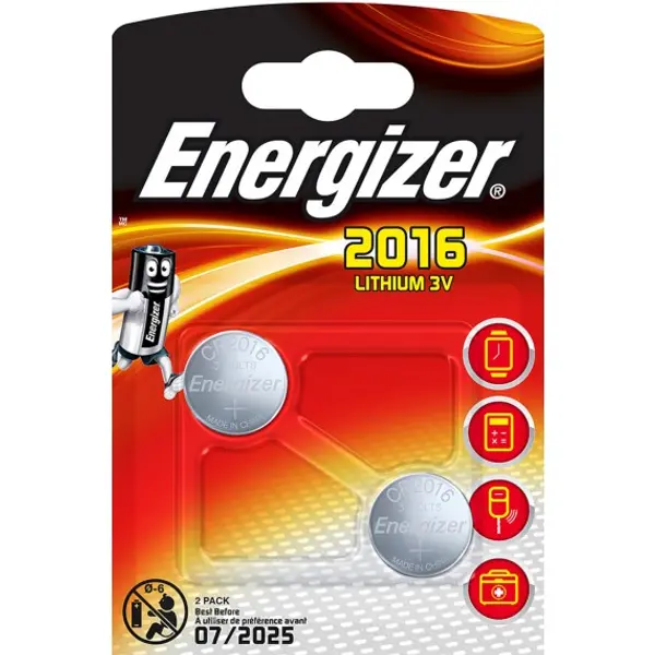 ENERGIZER blister di 2 pile CR2016