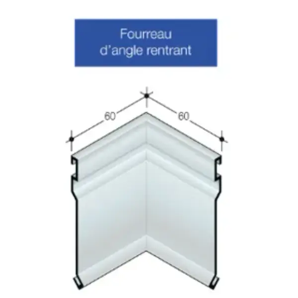 Angle rentrant pour Solinet Alu 70 - Ral 7022 gris terre d'ombre