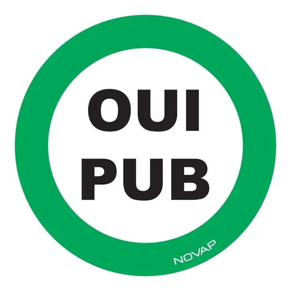 Panneau rigide "OUI PUB" diam. 80 mm - Novap