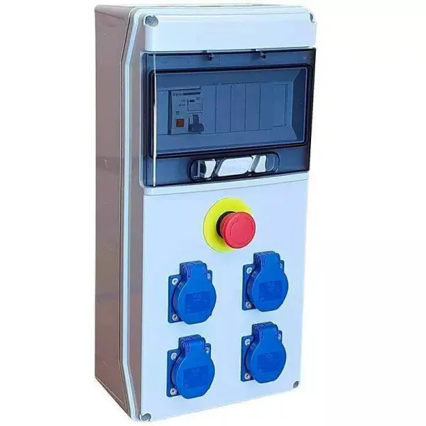 Coffret de Chantier monophasé 4 prises 2P+T + arrêt d'urgence - Digital Electric- 31132
