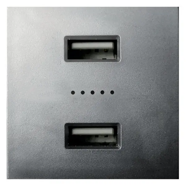 Prise USB 2x1A "Kobe" silver