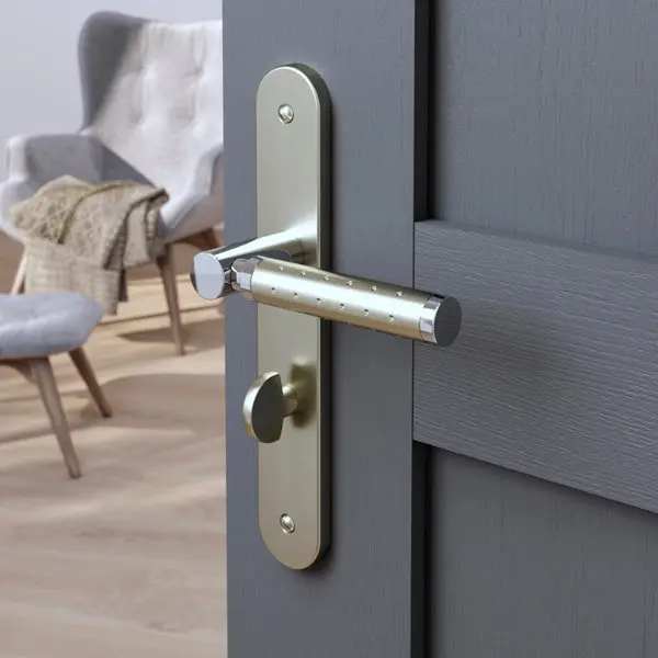 Poignée de porte "Bernice" avec serrure à condamnation - Entraxe 195 mm