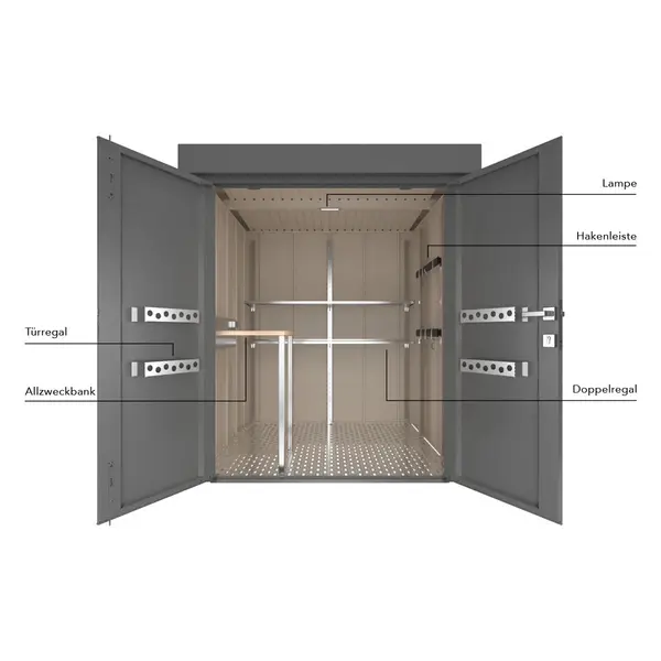 Ensemble d'aménagement intérieur pour abris de jardin Guardi - taille M - Acier - Guardi
