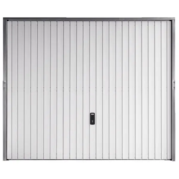Porte de garage basculante en acier blanc galvanisé 2 x 2,375 m