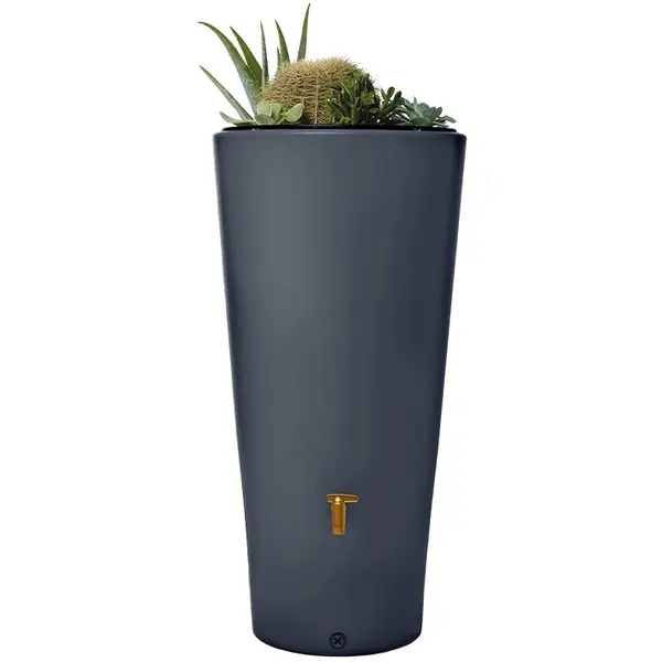 Réservoir Vaso 2en1 220L Graphite avec robinet PE imitation laiton et Collecteur Filtrant Eco Gris. - GRAF